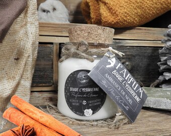 Christmas atmosphere craft candle - soy wax and Perfumes of Grasse - Black wood & Cinnamon