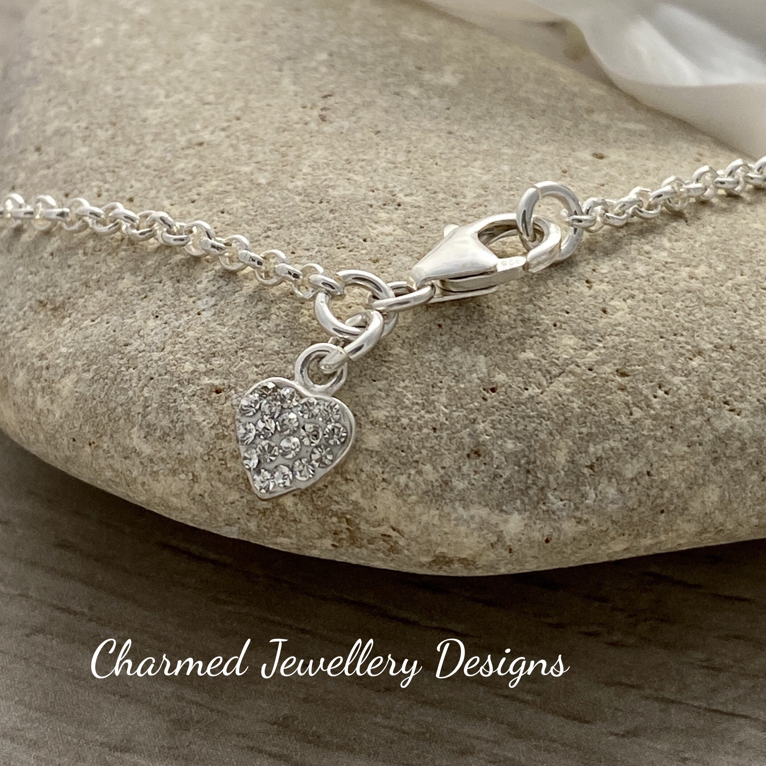 Sterling silver ladies anklet ankle chain with a beautiful Etsy