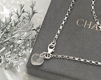 Ankle chain - sterling silver  quartz heart - gift for her - Christmas gift - birthday gift - 925