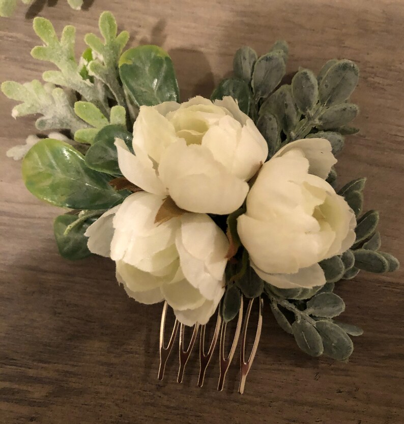 Ivory Hair Comb Pageant hair Rustic Hair Comb,Boho,Vintage Bridal Comb,Boutonni\u00e8re, Wedding Comb Greenery Flower Hair Comb Pearls
