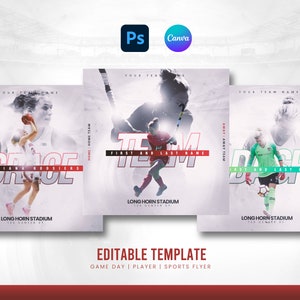Sport Poster, Game Day Design, Game Night Template, Spieler Poster