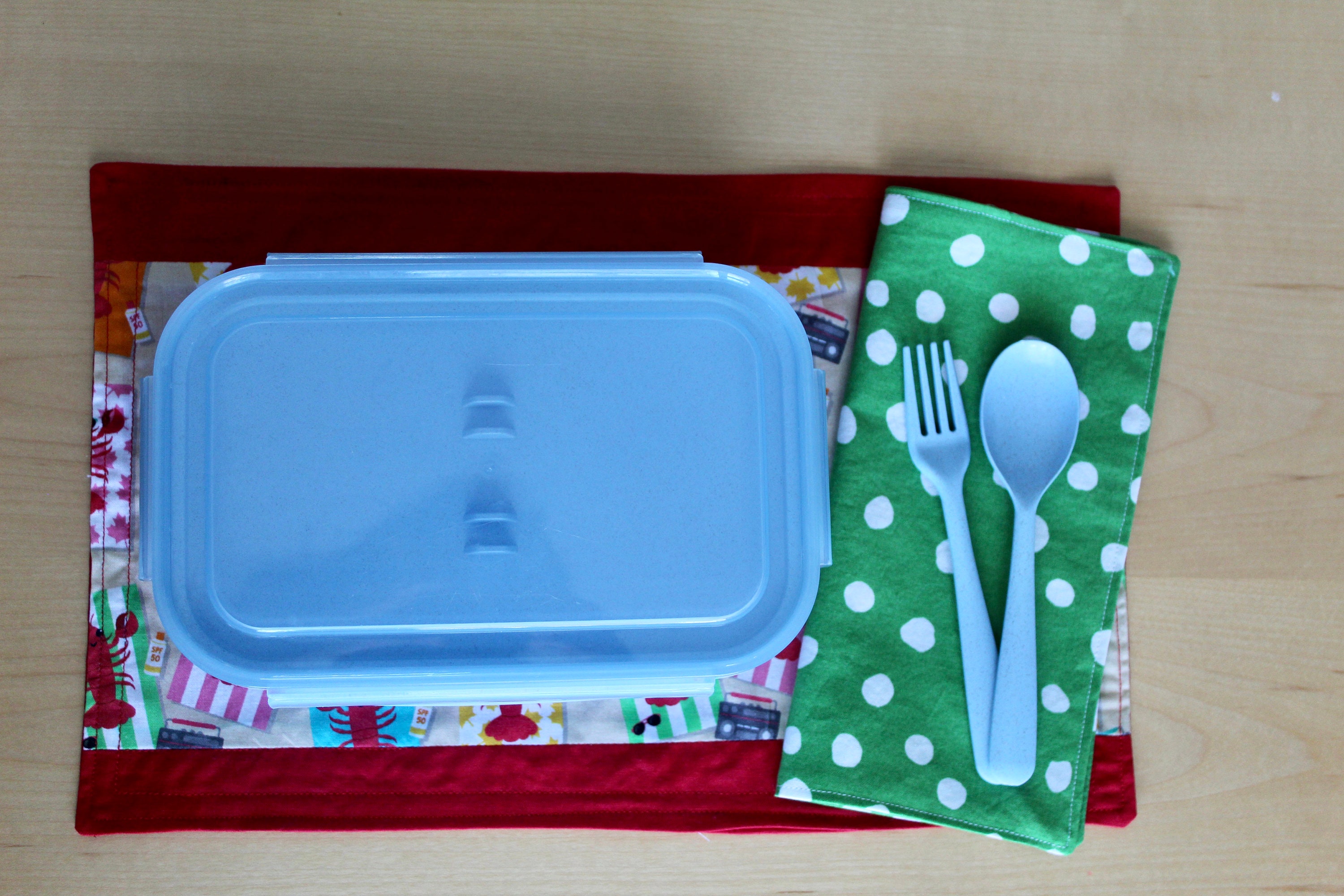 Cloth Placemat Mini Lunch Box Set Lobsters Etsy