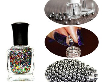 100pcs, Nail Polish, Mixing, Balls, Stainless Steel Beads, for Glitter Polish, 5mm, dry nail polish, agitator, nail polish bottle, manicure