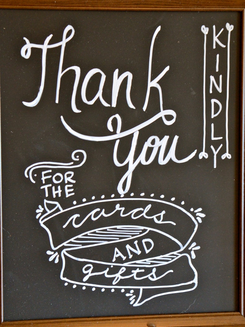 Thank You Chalkboard Sign for Weddings/Events Etsy