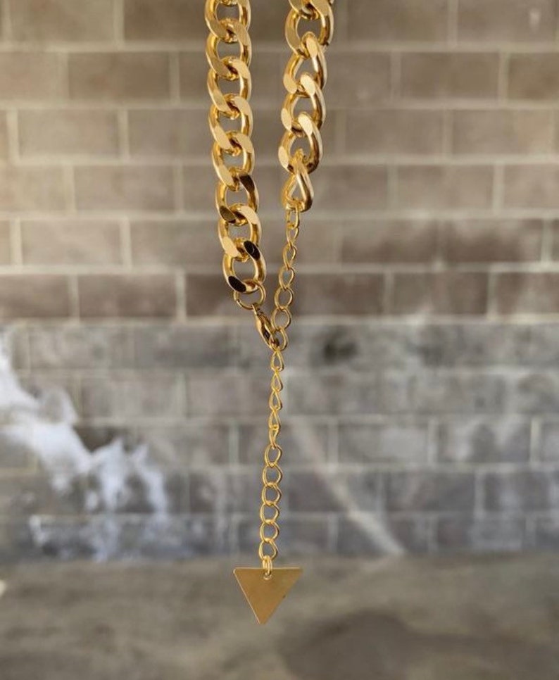 RARE turquoise stone Outlander inspired necklaces on gold cuban link chain aqua carib, tribal, minimalist, boho, statement, throat chakra image 2