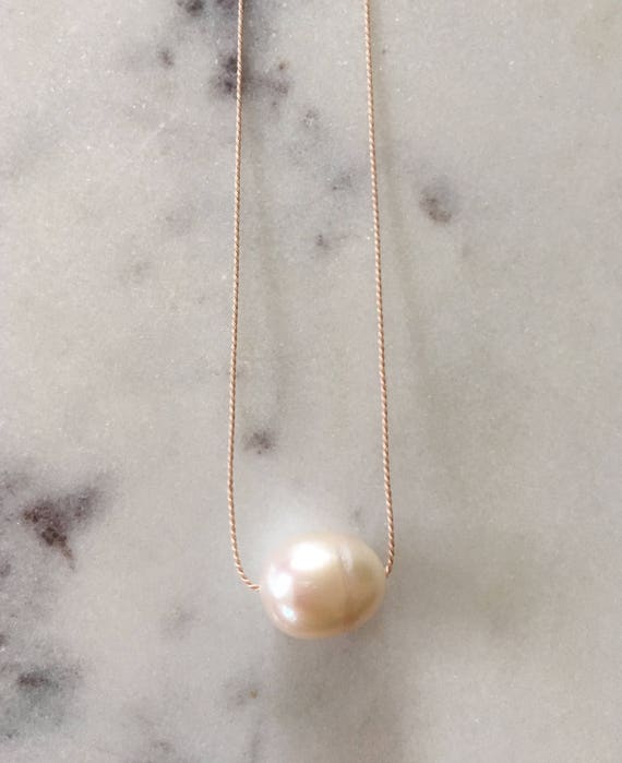 Keshi PEARL Gem Drop HEALING Necklace on Sturdy Cord w/Sterling Clasp/ Layering Necklace/ Healing Necklace/ Pearl Necklace/ JUNE Birthstone