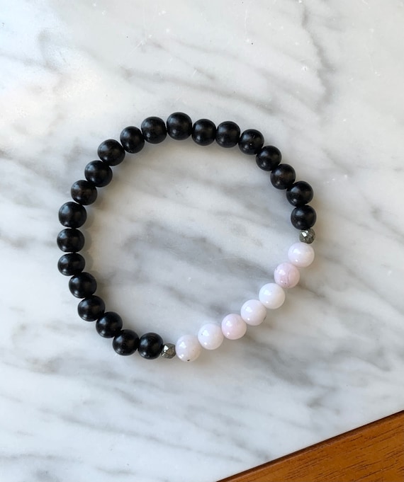 Stunning PINK OPAL Healing Beads w/Ebony Wood Beaded Bracelet// Stacking Bracelet/ Statement Bracelet// Healing/ OCTOBER Birthstone Bracelet