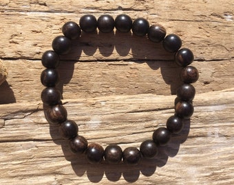 Round Tiger Ebony/ Robles Wood/ Sandalwood/ Rose Wood/ Beaded Bracelet// Stacking Bracelet// Simply Wood// Mala Bracelet// Unisex Bracelet