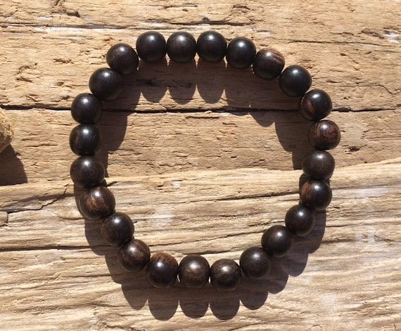 Round Tiger Ebony/ Robles Wood/ Sandalwood/ Rose Wood/ Beaded Bracelet// Stacking Bracelet// Simply Wood// Mala Bracelet// Unisex Bracelet