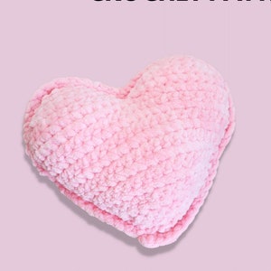 Heart Pillow Crochet Pattern - Crochet Valentine&#39;s Day Gift/Décor/Flat Heart Amigurumi Pattern/Valentines Day Heart Pattern/Love Note Pocket