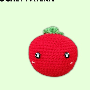 Tomato Crochet Pattern - crochet vegetable/vegetable amigurumi/tomato plush/crochet pattern ONLY