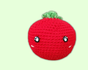 Tomato Crochet Pattern - crochet vegetable/vegetable amigurumi/tomato plush/crochet pattern ONLY