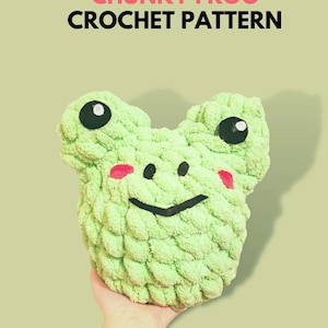 Chunky Frog Plush Crochet Pattern/Frog Amigurumi/Chunky Plushie Trend/PDF Digital Download ONLY