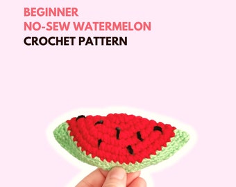 Easy Watermelon Crochet Pattern/Crochet Watermelon Cat Toy/Crochet Watermelon Catnip Toy/No Sew Crochet Pattern