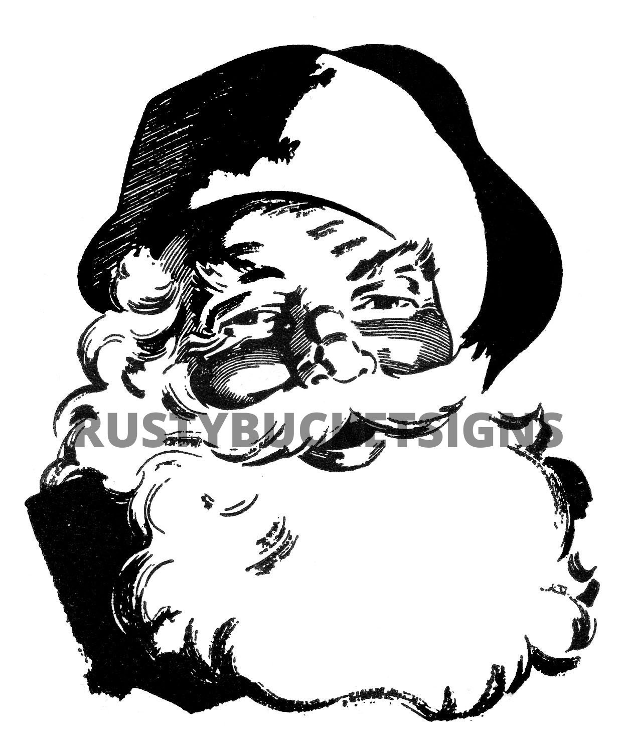 Vintage Santa Printable Instant Download Vintage Christmas | Etsy
