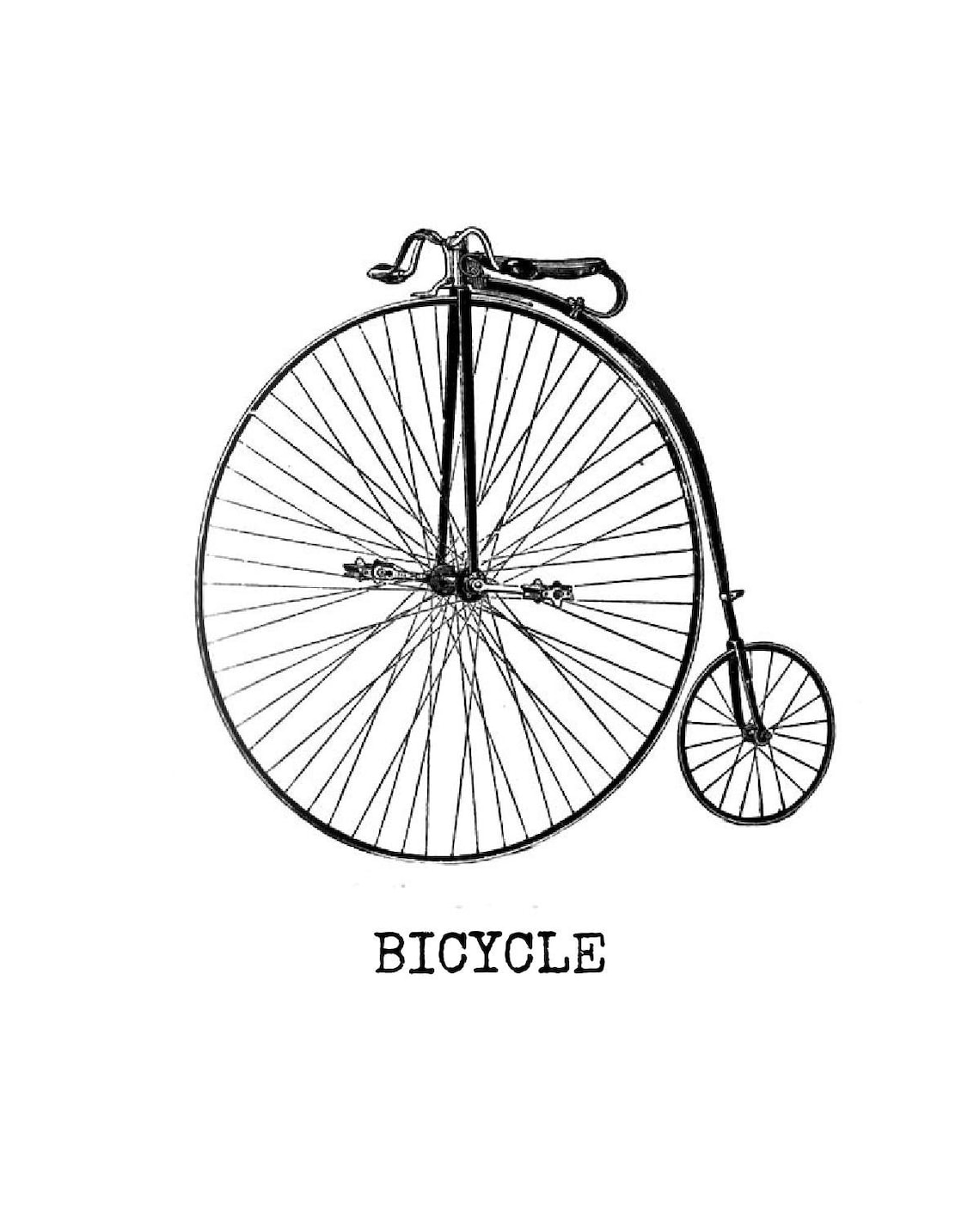 Vintage Bicycle Printable Bicycle Printable Instant | Etsy