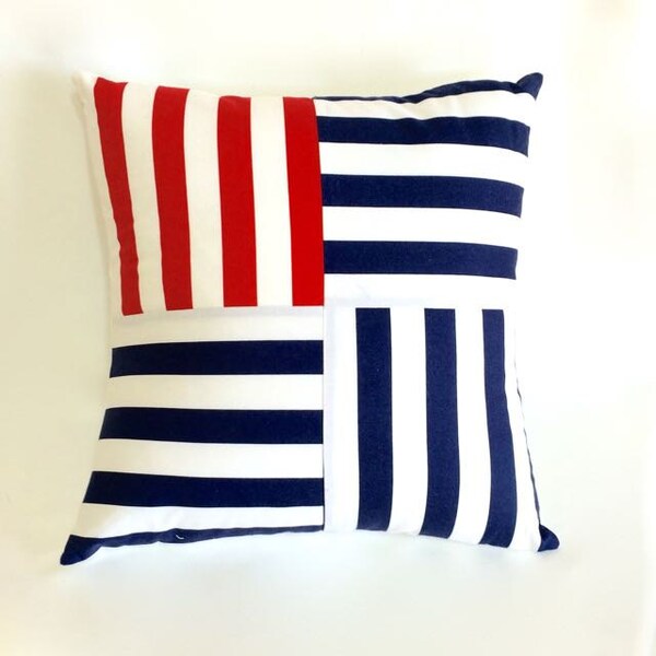 Cushion Cover - Pillow Cover - Nautical - Red White Blue