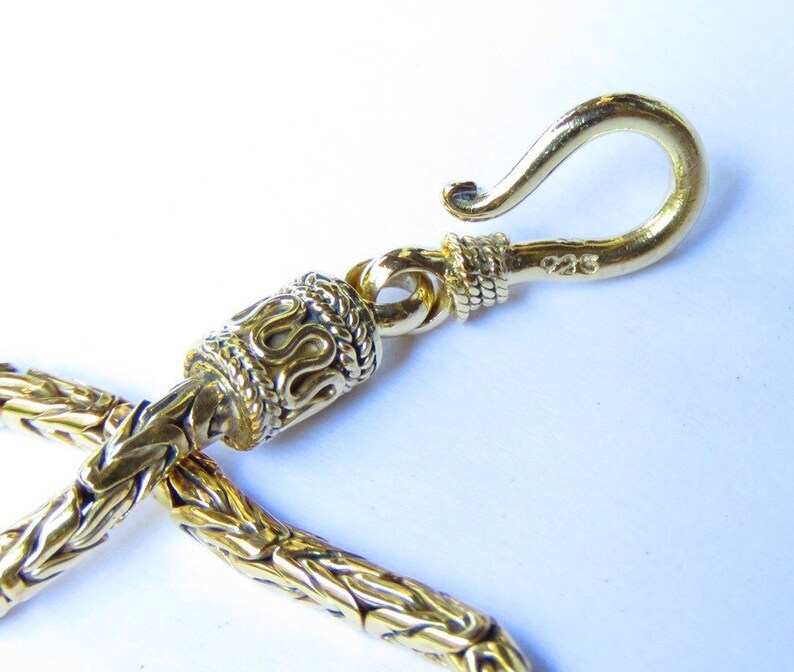 20cm 18kt Gold 0n 925 Silver Borobudur Bracelet SBB-542-DG