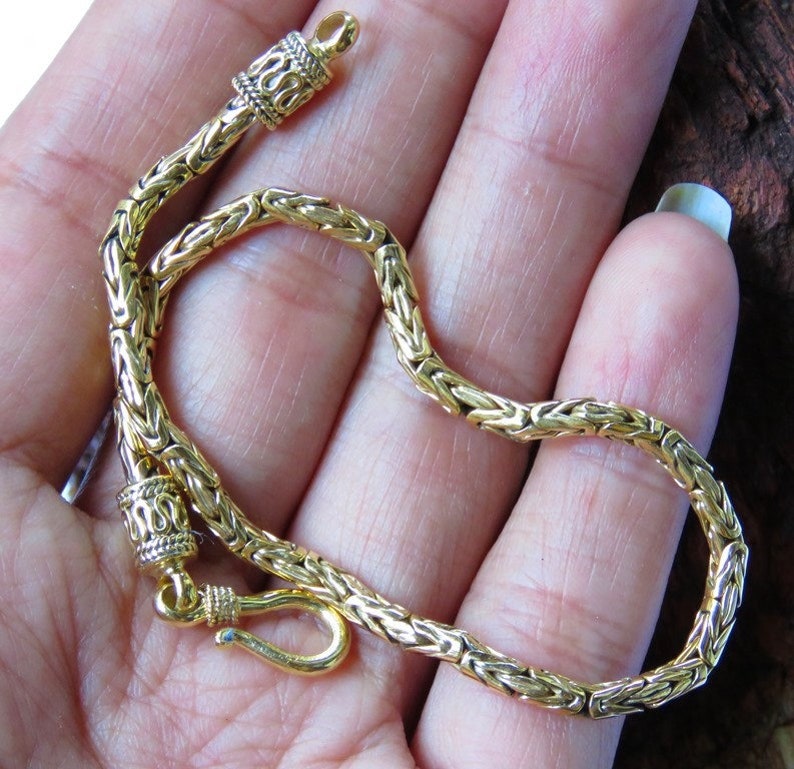 20cm 18kt Gold 0n 925 Silver Borobudur Bracelet SBB-542-DG