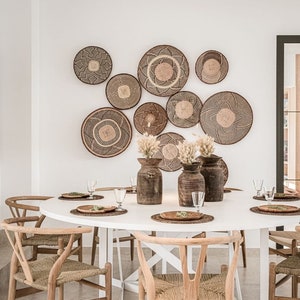 Afrikaanse wandmanden / rieten decor / Afrikaans wanddecor / Tonga wandmand /Moon wandmanden - gratis expresverzending