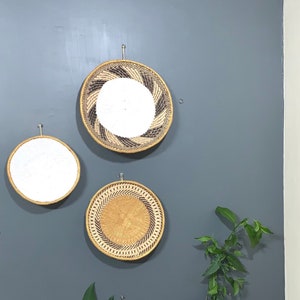 Een set van 3 Afrikaanse Muur Manden / Binga Wall Baskets / Afrikaanse Muur Opknoping / Tonga Wall Basket - Gratis Express Shipping