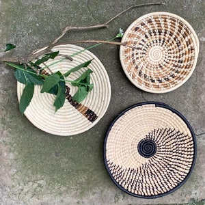 Muur Hanging Baskets / Hand geweven muur Decor / Natuurlijke woonkamer Decor / Minimalistische Decor-3 stuks (23-25cm) - Gratis Express Verzending