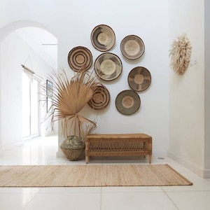 Boerderij muur decor, Boho muur hangende manden, natuurlijke muur manden, Boho decor, rustiek decor - 7 manden - gratis Express Shipping