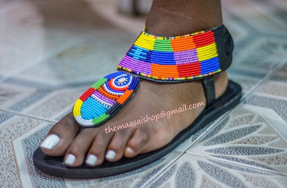 Sandali in pelle fatti a mano / pantofole africane /Sandali - Etsy Italia
