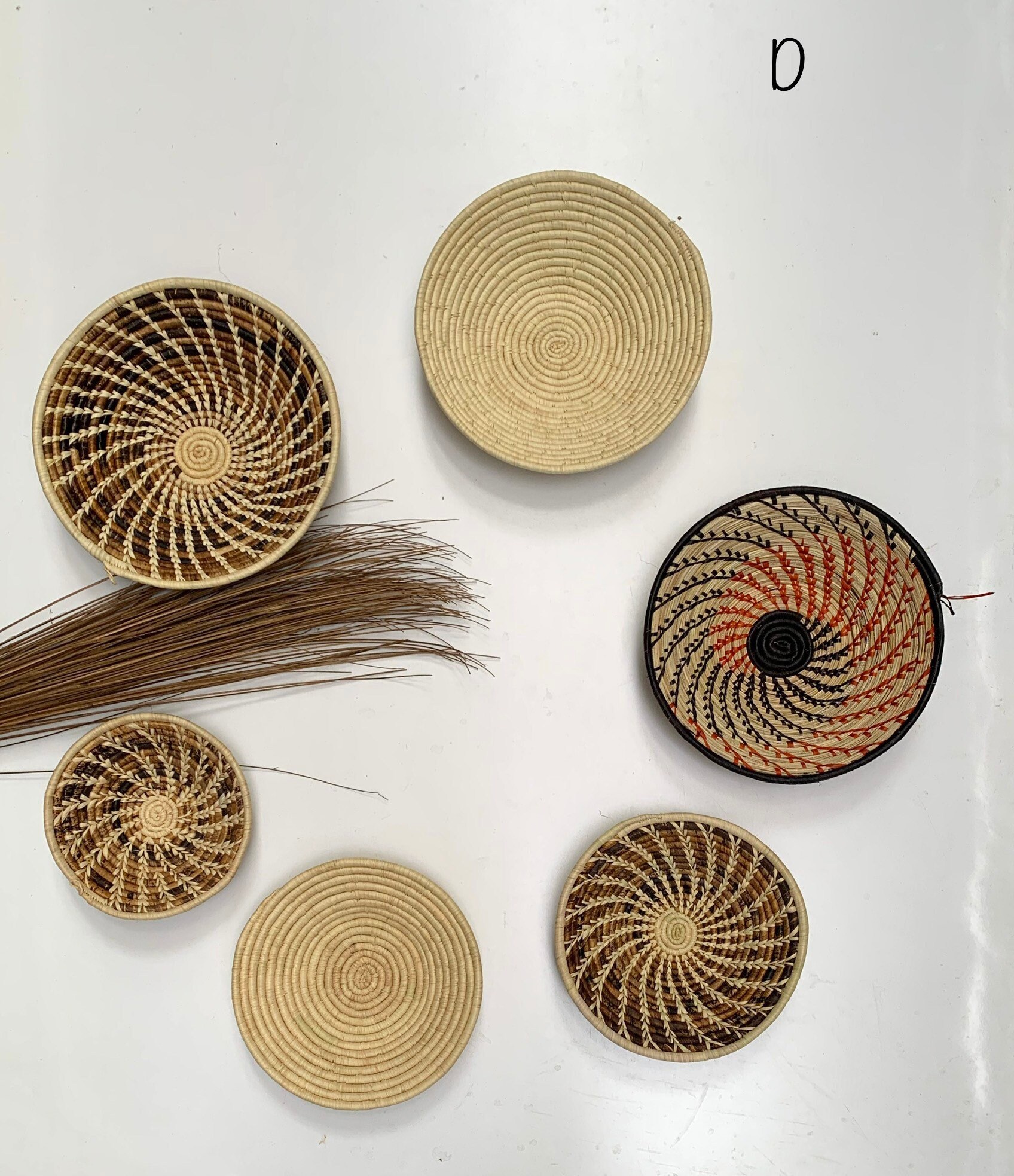 A set of 6 Assorted African Wall Baskets /Assorted Woven Etsy