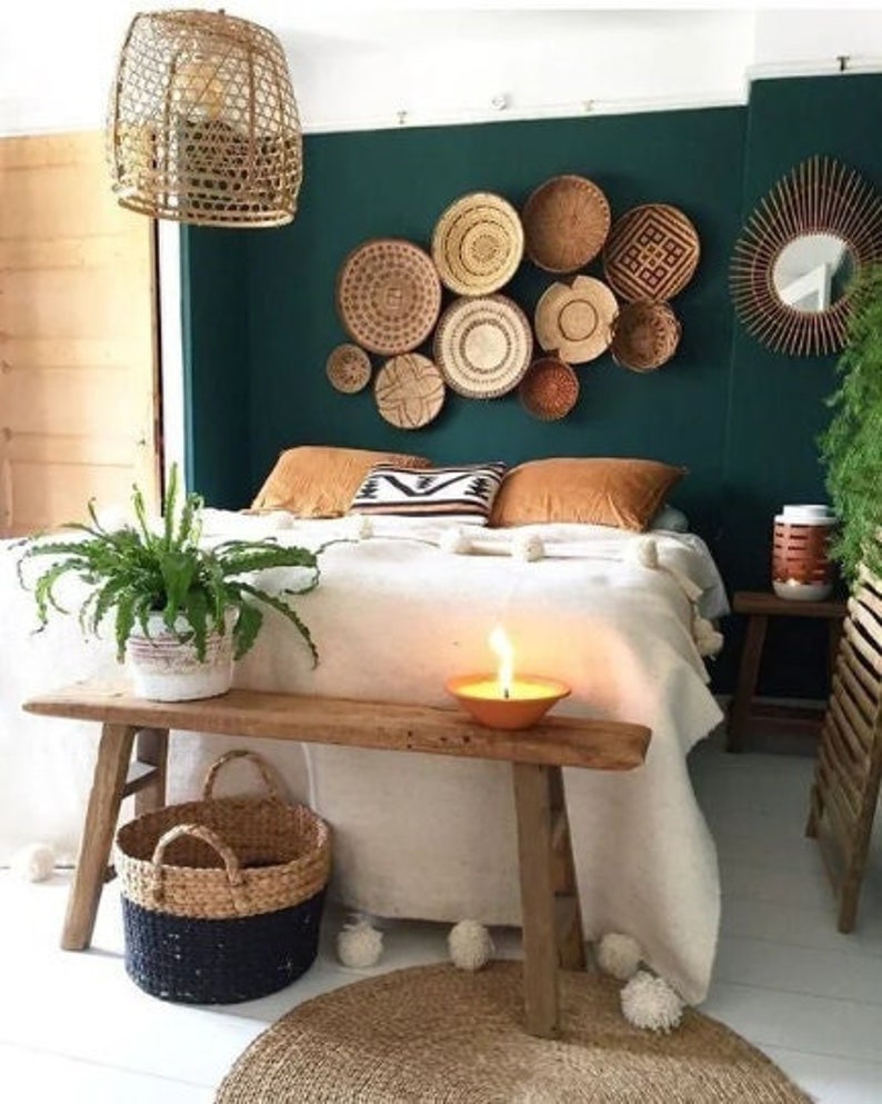 Handmade African Wall Decor \/ Wall Hanging Decor Set \/ Wall Baskets \/ Boho  Decor \/ Decor Set of 7 \/ Free Express Shipping \/Minimalist