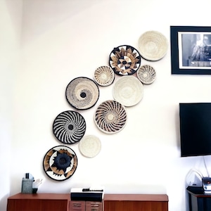 Living Room Decor / Wall Baskets/ Wall Decor / Boho  Decor /  Minimalist Decor / Natural Decor /Set of 10- Free Express Shipping