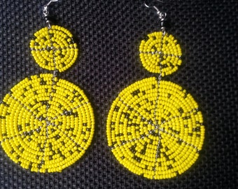 Maasai Masai Twin Rings Beaded Earrings