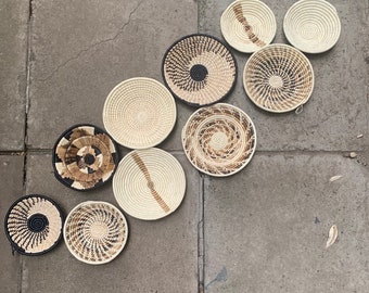 Living Room Decor / Wall Baskets/ Wall Decor / Boho  Decor /  Minimalist Decor / Natural Decor /Set of 10- Free Express Shipping