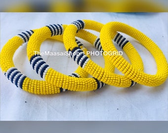 Beaded African Bangles| Zulu Jewelry| Maasai Jewelry| Beaded Bracelets|Handmade| African Jewelry| (4 Bangles) WHOLESALE Prices avaiable