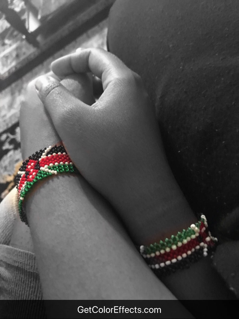 Kenya Flag Bracelet. Beaded Bracelet. African Bracelet. Etsy