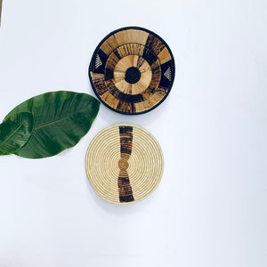 Een paar Boho handgeweven muurmanden / Afrikaanse muurmanden / muurdecor / Afrikaanse muurdecor - gratis express verzending