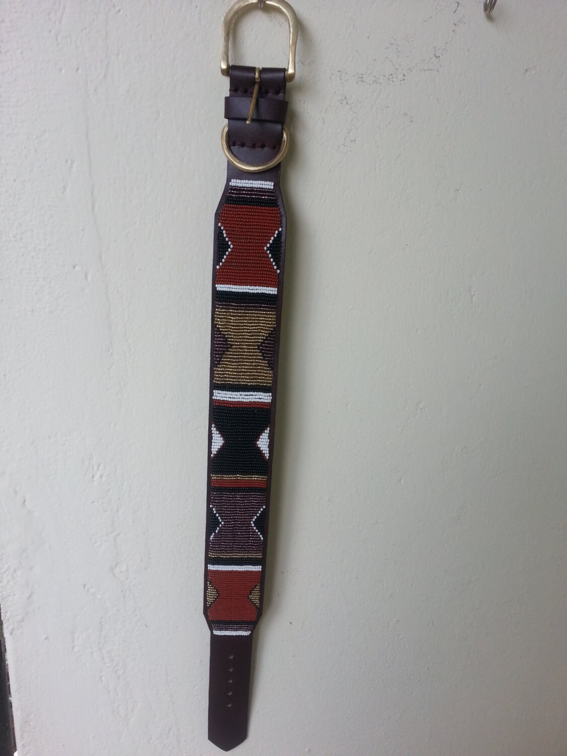 Leather Beaded Dog Collar Maasai Beaded Dog Collar African Etsy UK