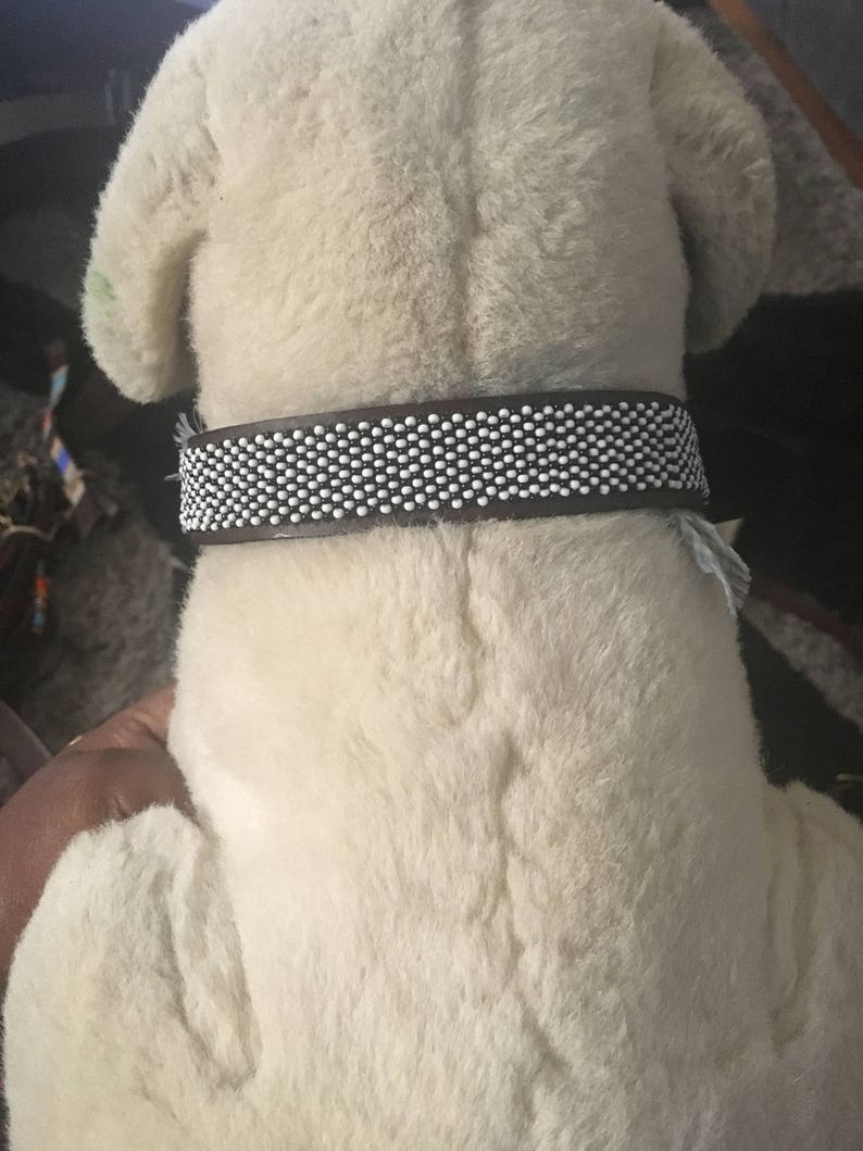 Black and White Dog Collar. Leather Dog Collar. Tribal Dog Etsy