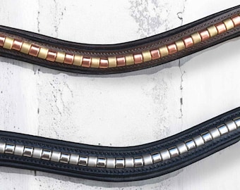 Browband with Clincher - Natural Tanned Leather