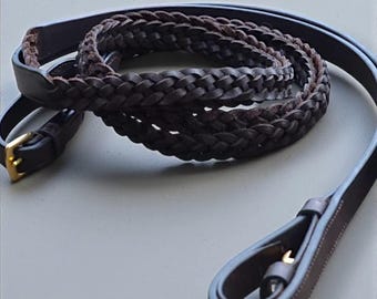 Genuine Classic Braided Leather Reins