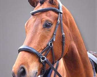 Anatomical Side Pull Bridle – Natural Tanned Italian Leather Bitless Horse Tack