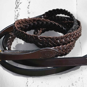 Rênes classiques en cuir tressé véritable