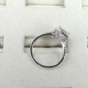 2ct Cushion Cut Centre, CZ Engagement Ring, Made to Order, Sterling Silver or 14K Gold, Simulated Diamond, MR174 image 4
