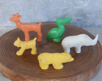 small rubber animal figurines