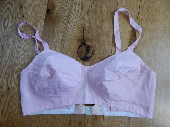 Brassiere Vintage Underwear Cotton Lingerie Ladies Pink Bra White