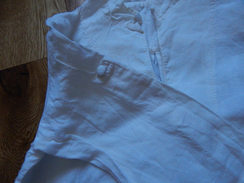 VintageNatural White Linen Kids Boys girls shirt unisex flax shirt for 8-9 years old 100/% linen