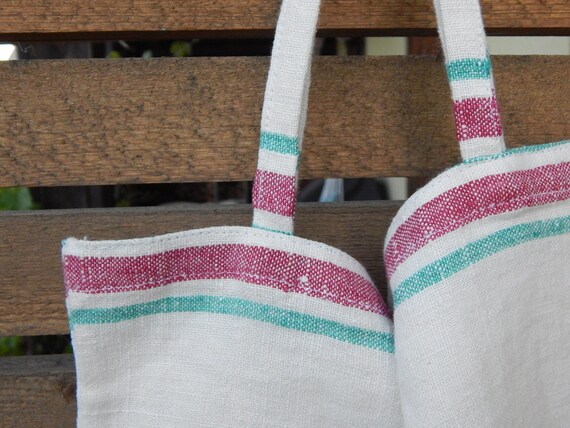 Linen Tote Bag Flax Tote Bag 100 % Flax Hand Made… - image 2