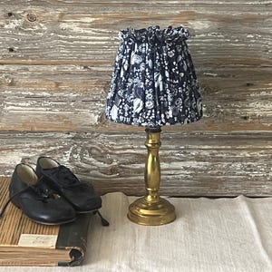 Fabric Lamp Shade Cover for Small Table Lamps or Wall Lights Cotton Blue Flower Light Shade Table Lamp Shade - One of a Kind Ready to ship