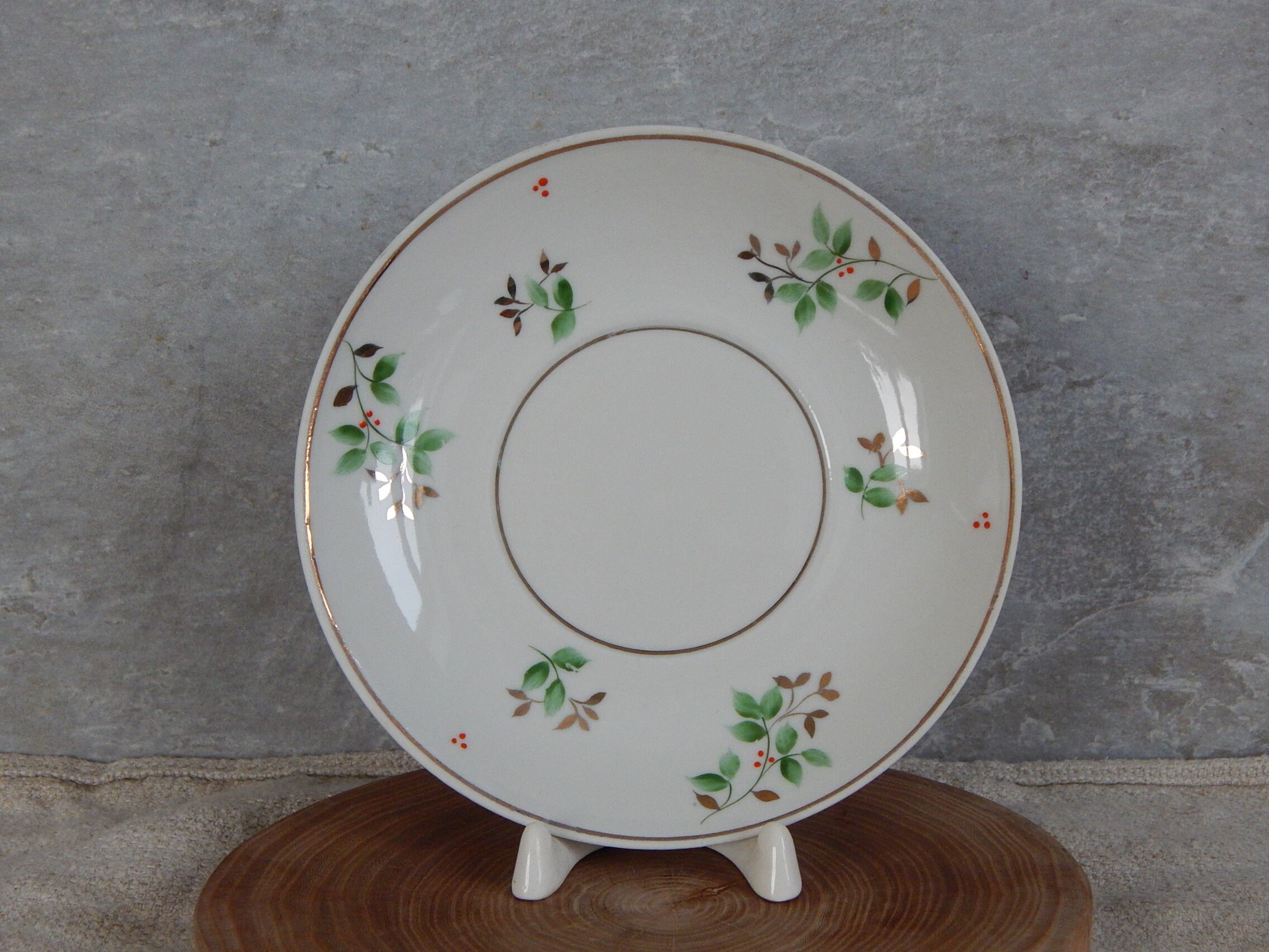 フランス南西部 Vintage 漆継ぎ 豆皿 1870年代 明治初期 器 Vintage Novgorod Porcelain Factory Hand Painted Saucer Plate