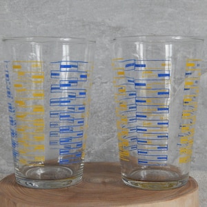 Set of 2 Drinking glasses  Glassware  Glass Tumblers Abtract Pattern Drinking Glasses